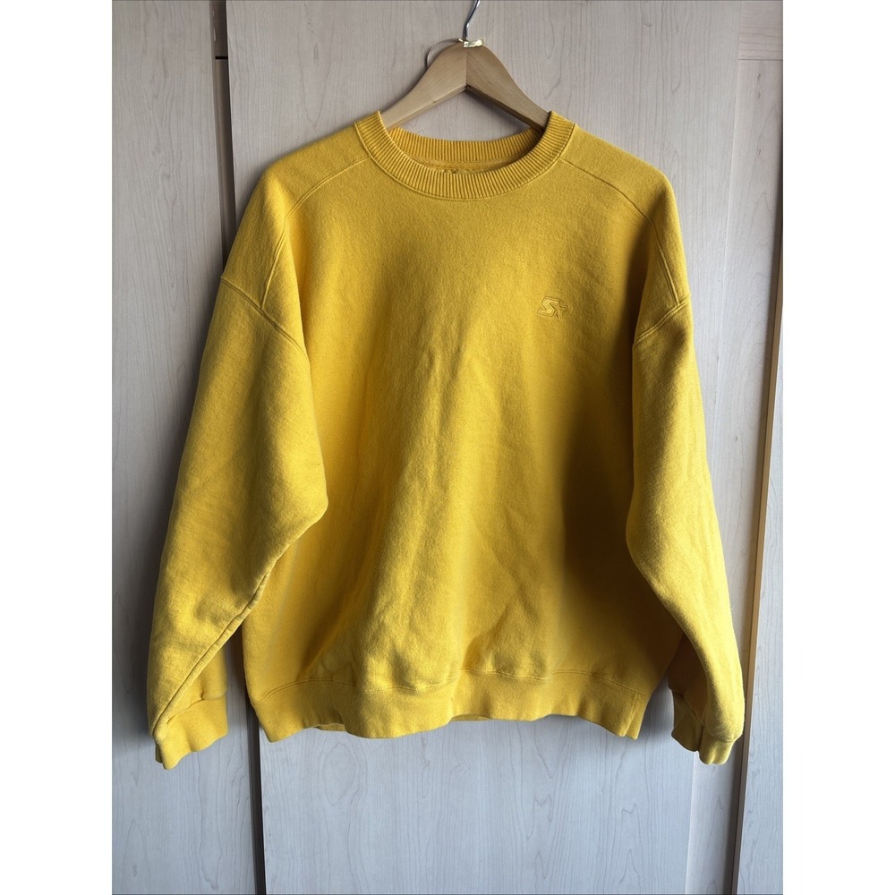 Vintage Starter PRO80 Heavyweight Yellow Crewneck Sweatshirt‎ Men's Large